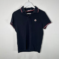 Moncler Navy Short Sleeve Collar T- Shirt Size M