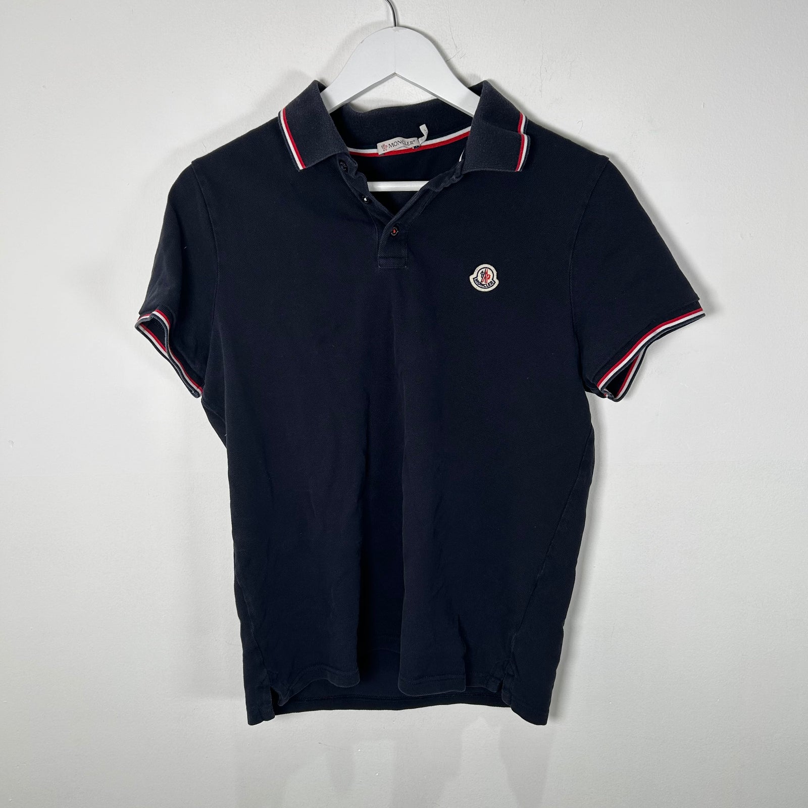 Moncler Navy Short Sleeve Collar T- Shirt Size M