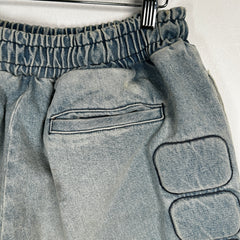 Satoshi Nakakamoto Denim Moto Shorts Size L