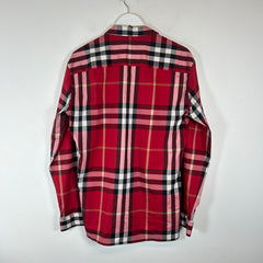 Burberry Red Check Button-Up Shirt Size XL