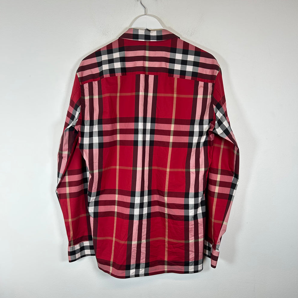 Burberry Red Check Button-Up Shirt Size XL