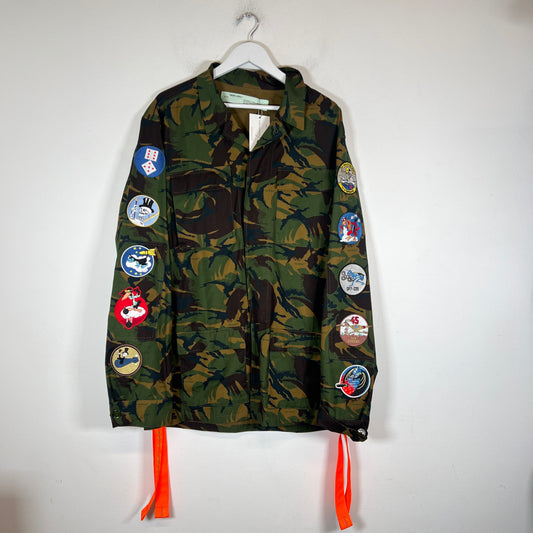 Off-White SS18 Camo Field Patches M-65 Cargo Jacket Size XXL