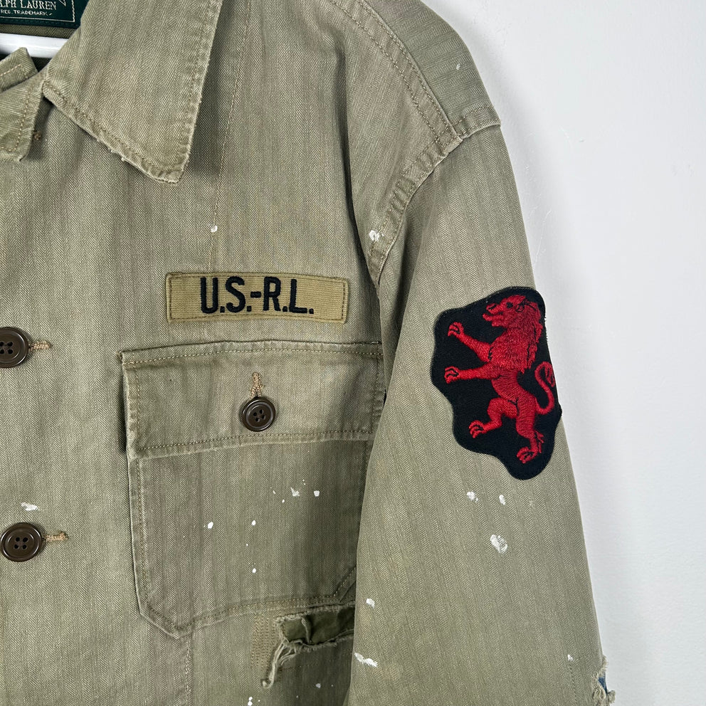 Ralph Lauren Herringbone Field Patch Jacket Size L