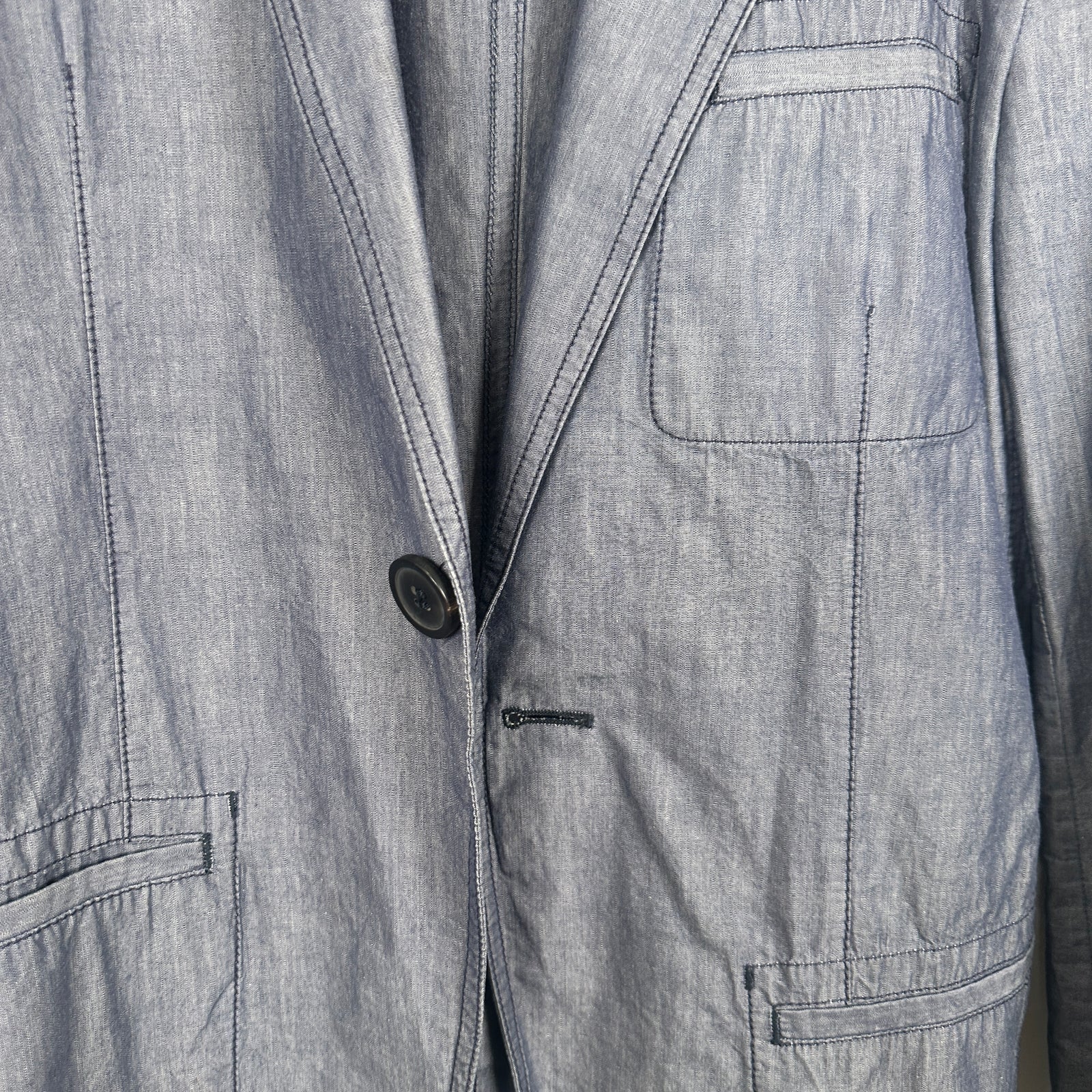 Lanvin x Acne SS09 Blue Linen Like Blazer Size M