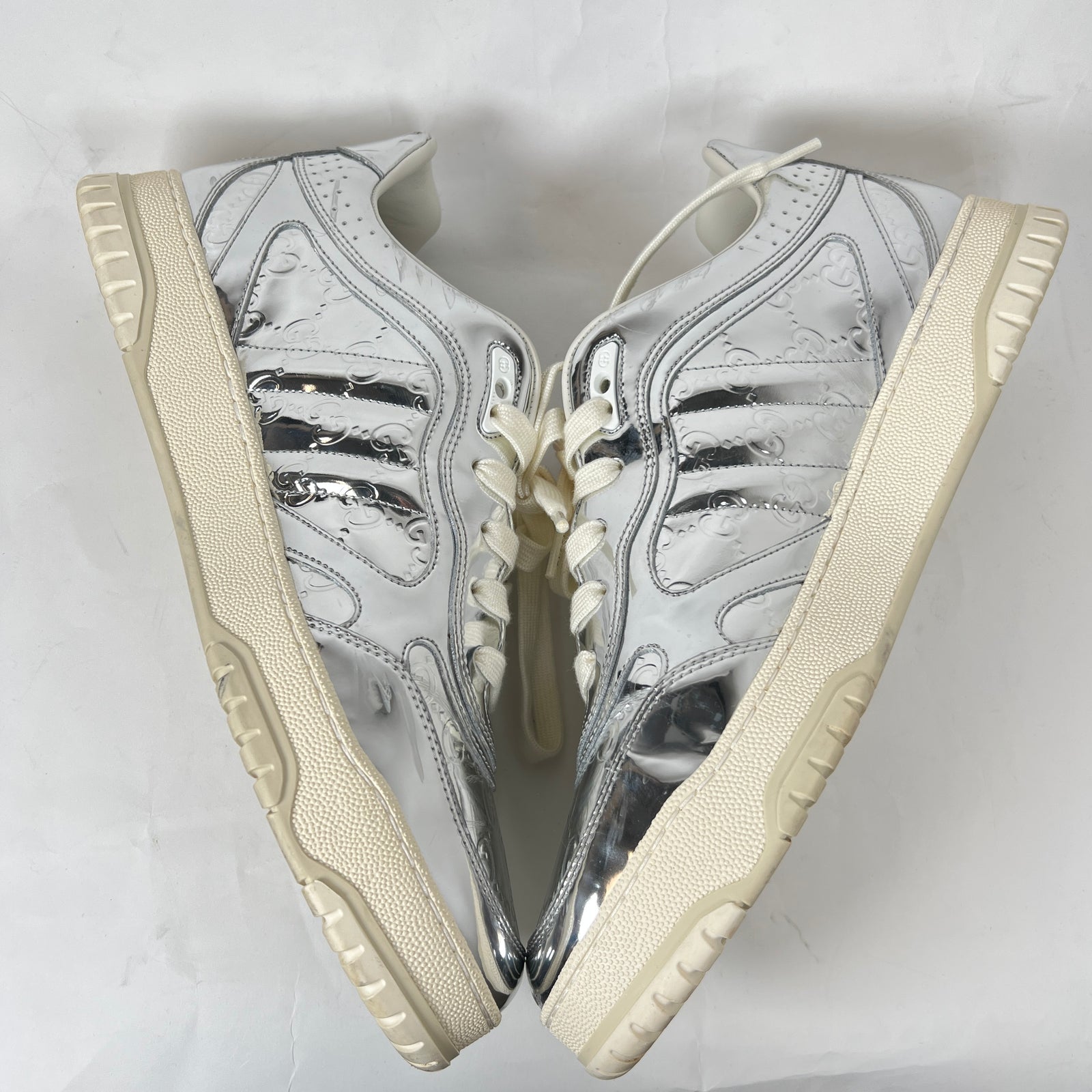 Gucci Metallic Silver GG Re-Web Sneaker Size GG 11