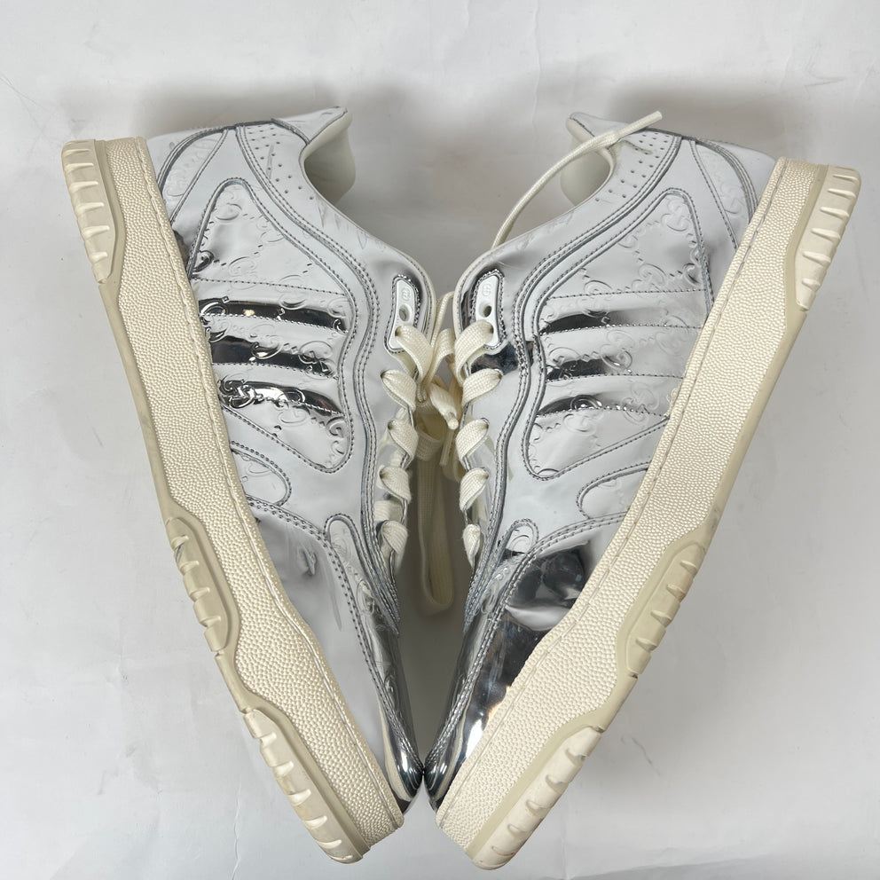 Gucci Metallic Silver GG Re-Web Sneaker Size GG 11