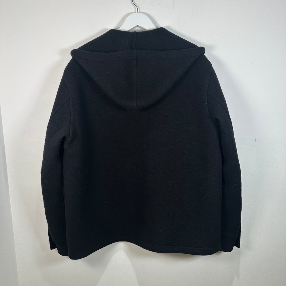 Jil Sander Boxy Virgin Wool Hooded Zip-Up Jacket Size 50