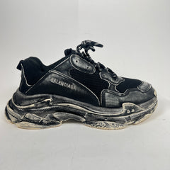 Balenciaga Faded Black Paint Triple S Sneaker Size 44