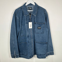 FTP Zip-Up Denim Chore Jacket Size L