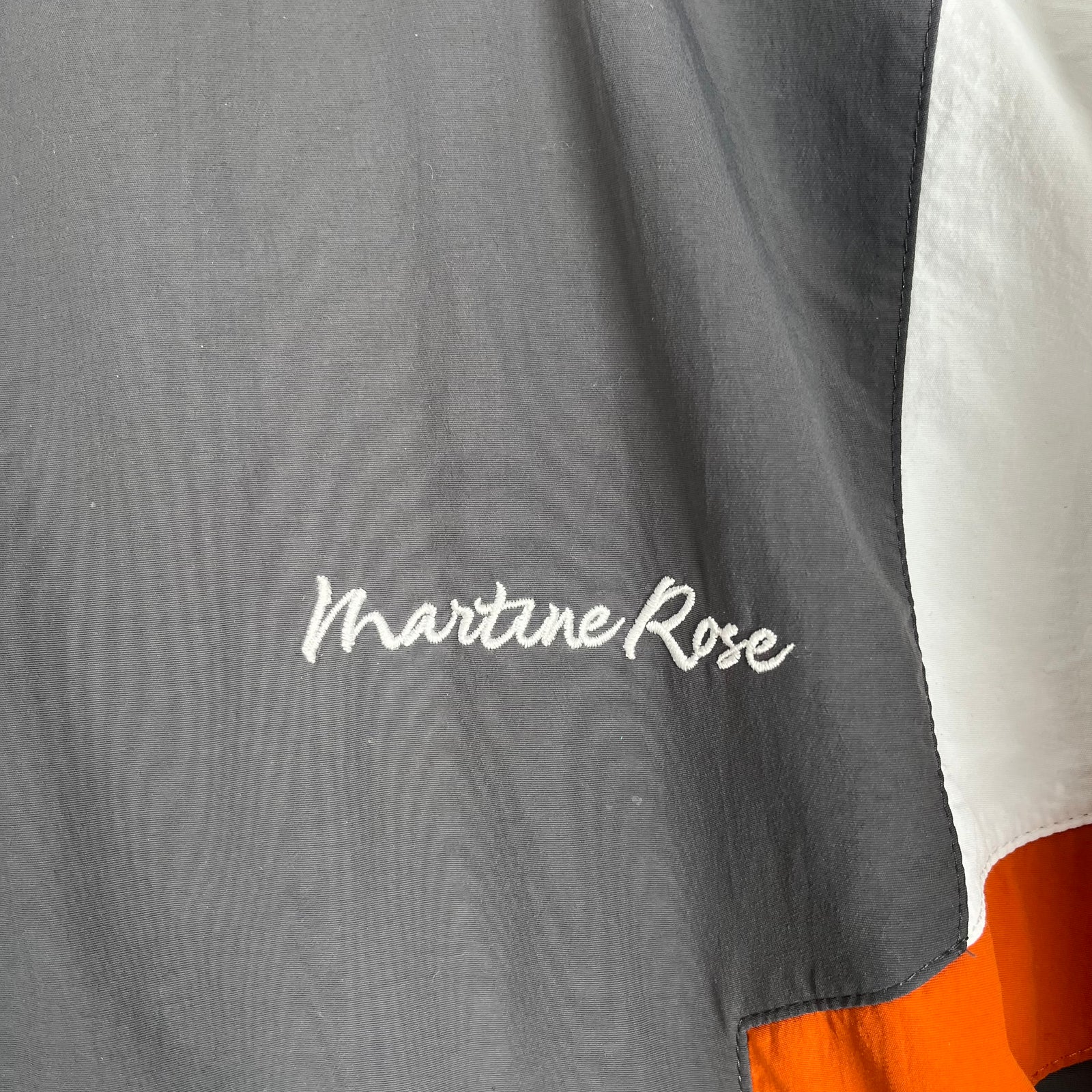 Martine Rose Gray/Orange Logo Windbreaker Size XL