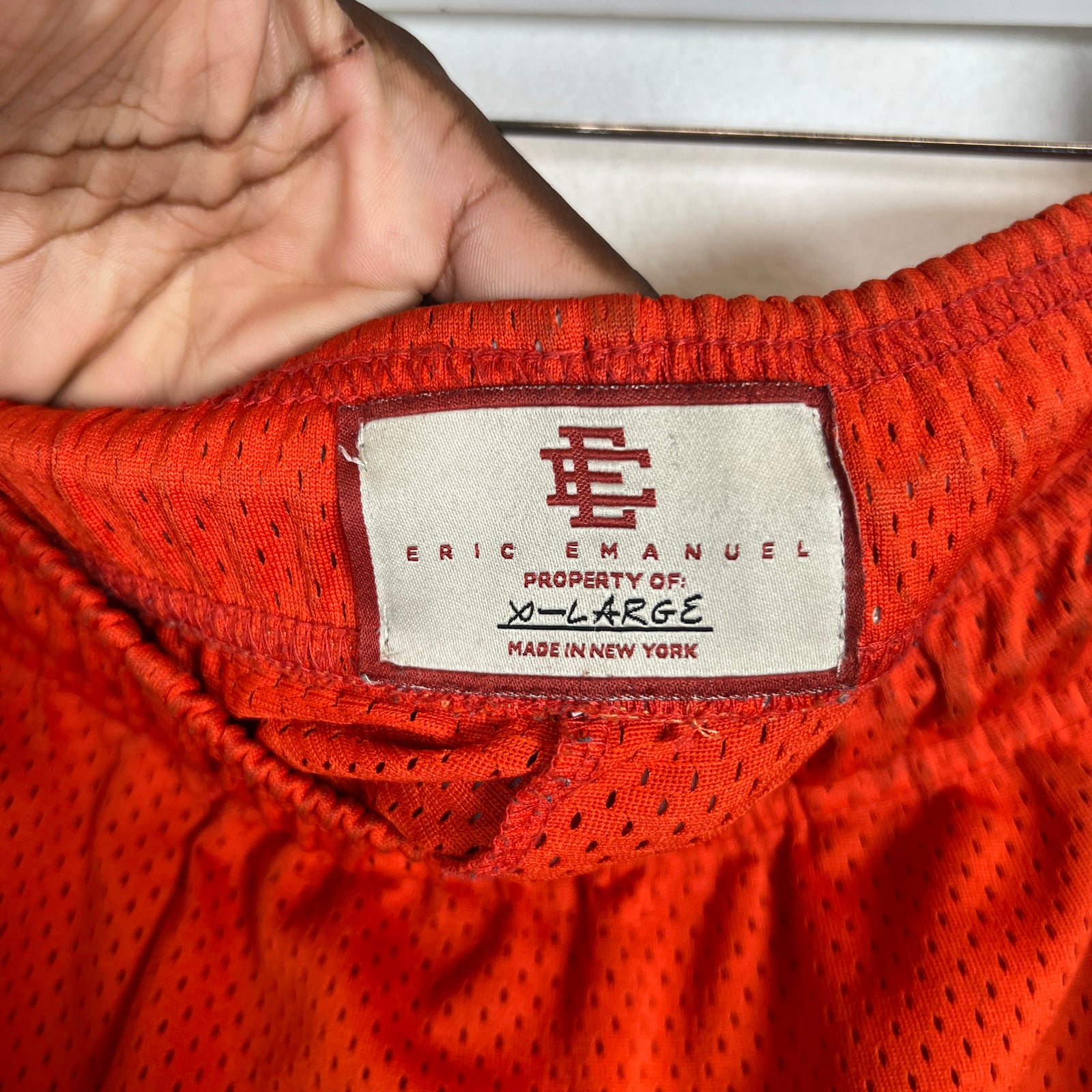 Eric Emanuel Orange EE Mesh Shorts Size XL