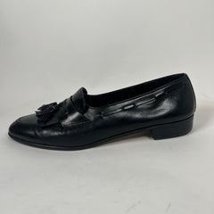 Salvatore Ferragamo Black Leather Tassel Loafers Size 8.5