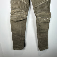 Balmain Green Biker Denim Size 34