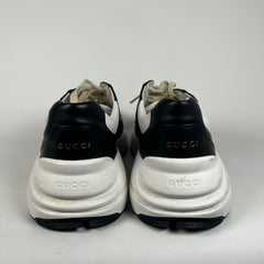 Gucci B&W Flat Leather Rythons Size 11.5