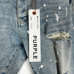 Purple Lightwash Paint Splatter Jeans Size 33