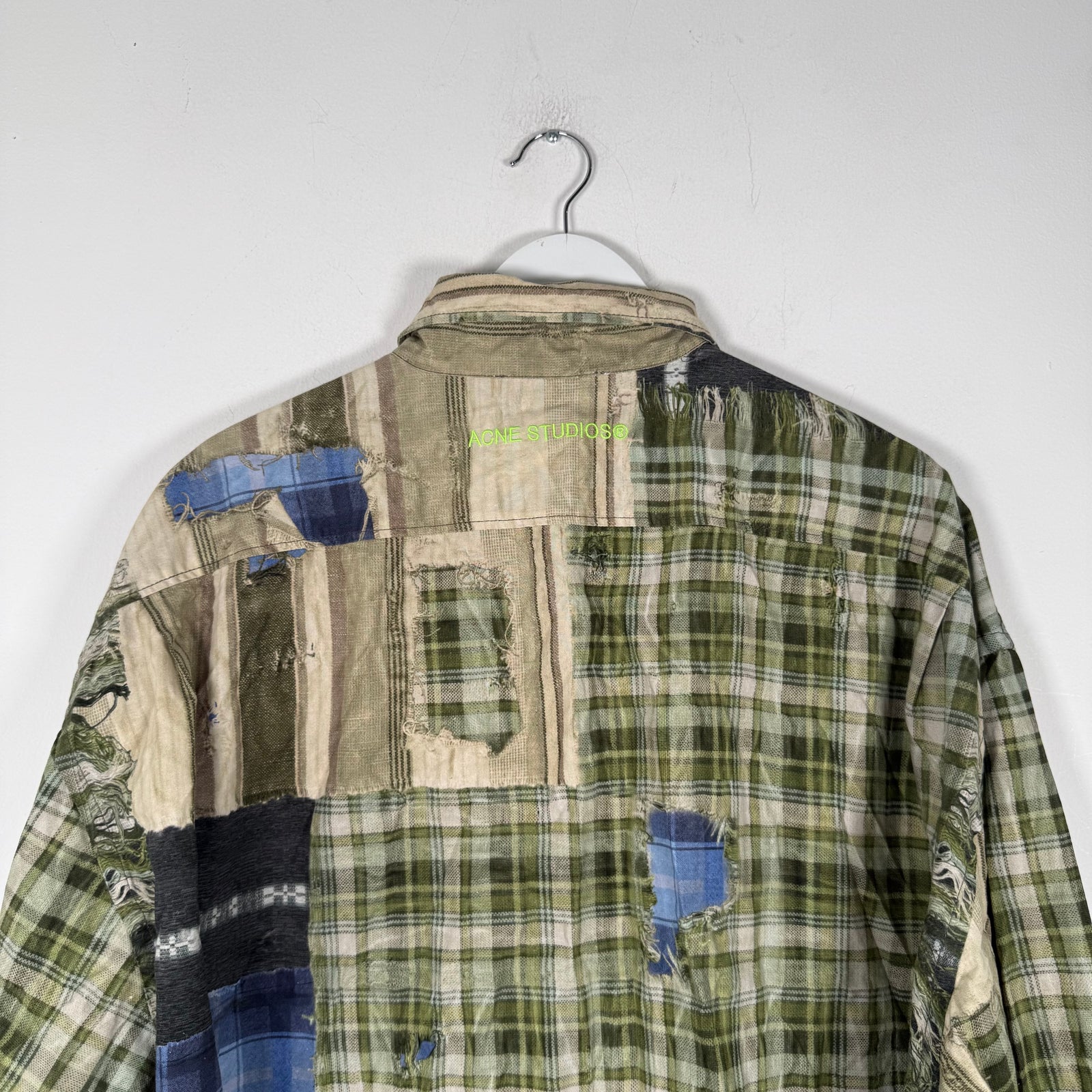Acne Studios Trompe L'oeil Patchwork Button Up Shirt Size 50