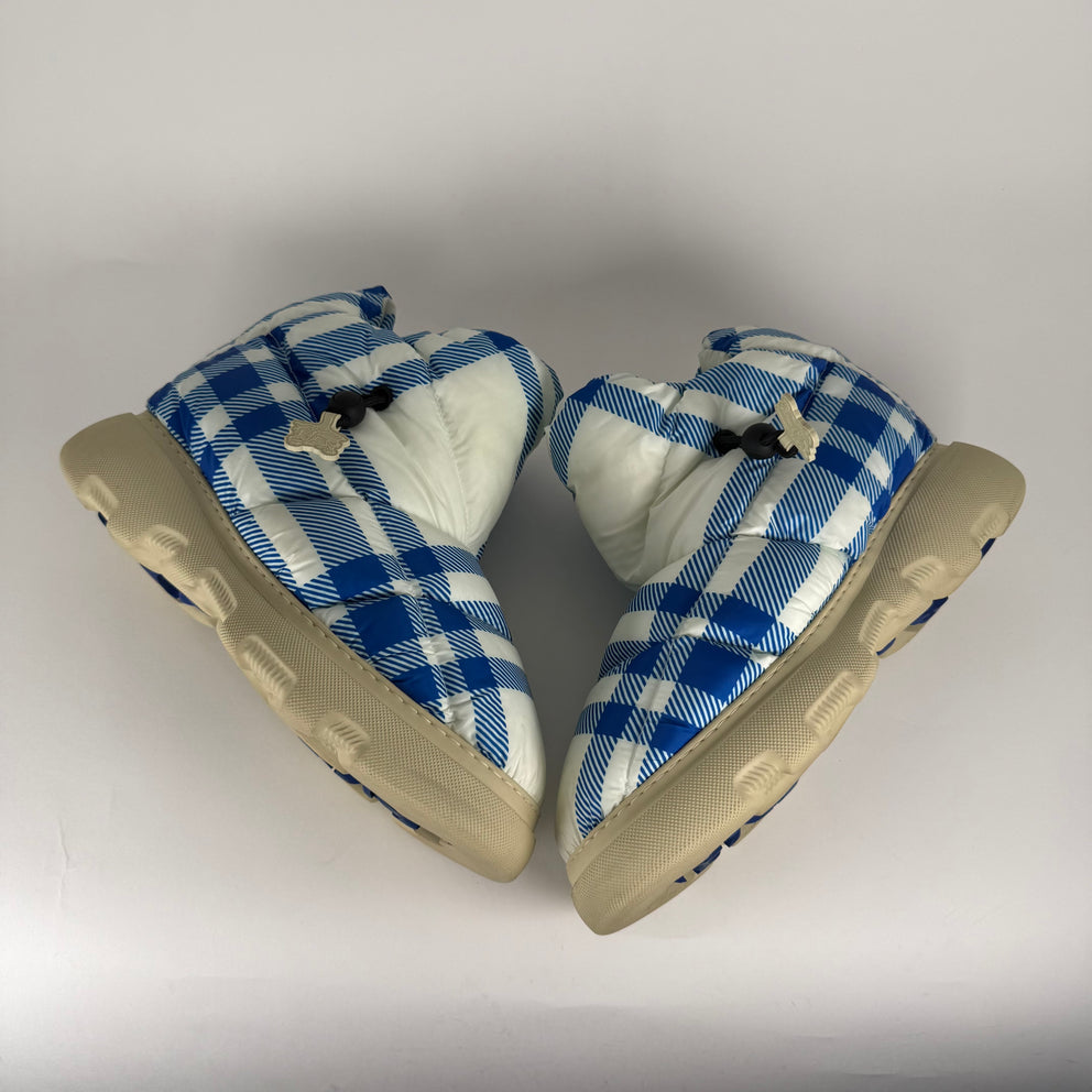 Burberry Check Pillow Puffer Boots Size 10