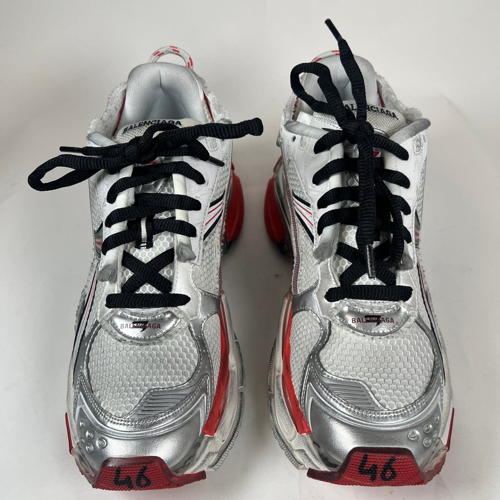 Balenciaga White/Red/Black Runners Size 46
