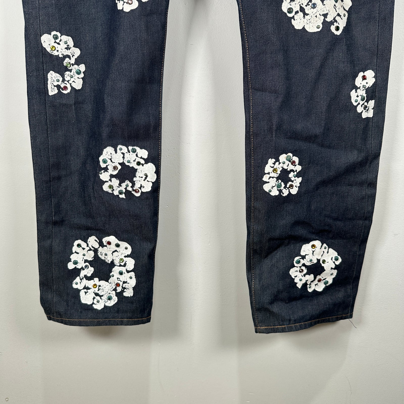 Denim Tears Rhinestone Raw Denim Wreath Jeans Size 38