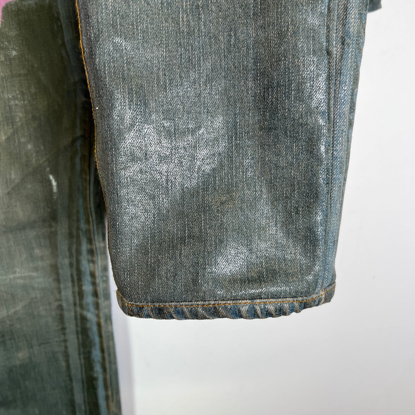 Dior Homme SS04 Bleu Claire Waxed Denim Jeans