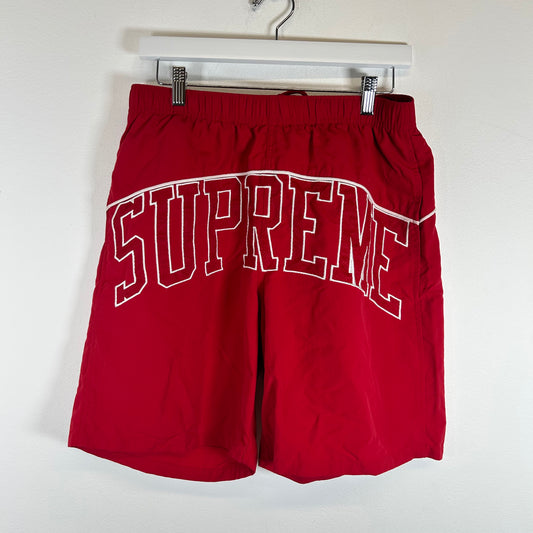 Supreme Red Arc Logo Swim Trunks Size M