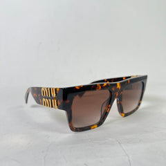Miu Miu Tortoiseshell Square Frame Sunglasses