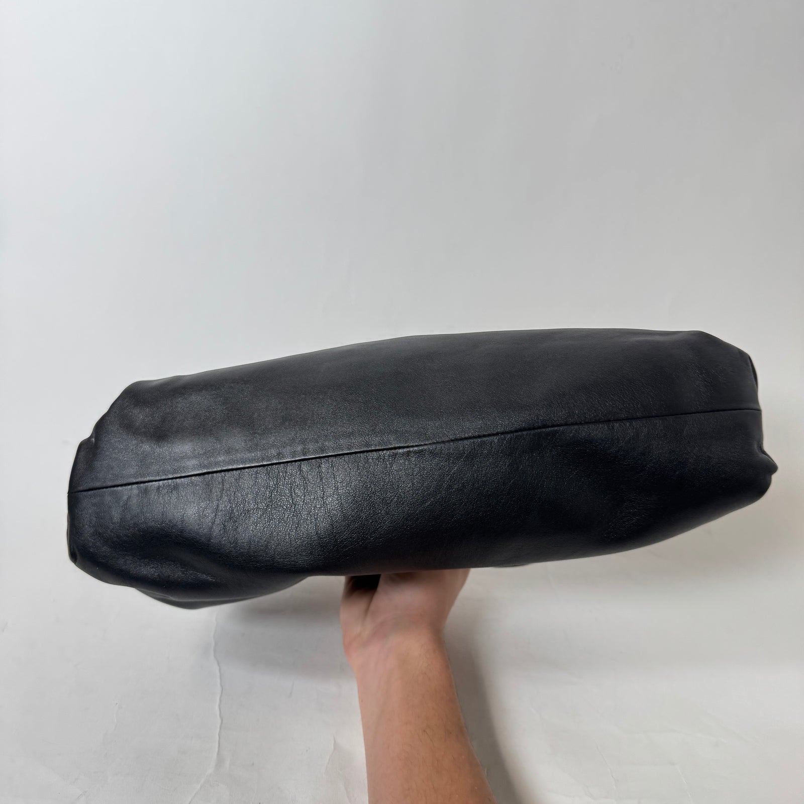 Bottega Veneta Black Calfskin Large Pouch Bag
