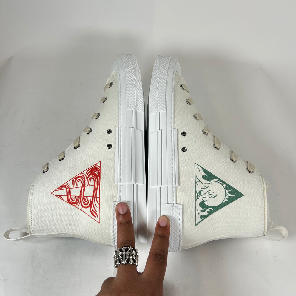 Dior B23 White 'AsteroDior' High-Top Sneaker Size 44