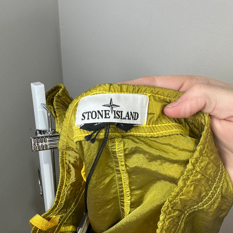 Stone Island Mustard Yellow Nylon Cargo Pants Size 36