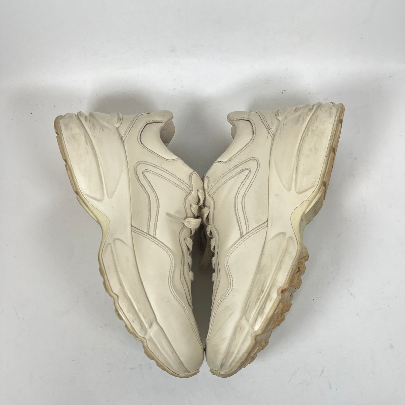 Gucci Cream Classic Logo Rhyton Sneaker Size 38