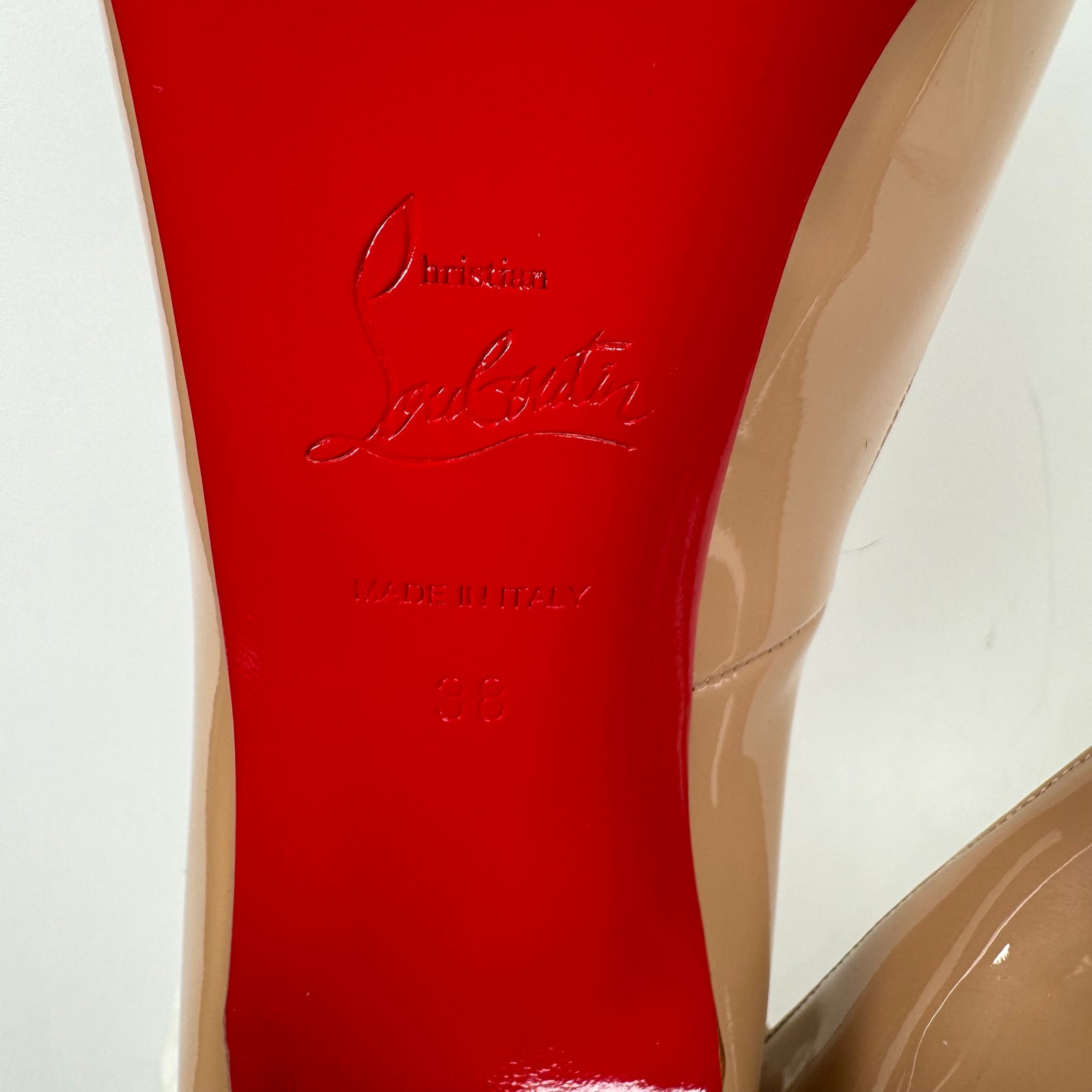 Christian Louboutin Nude Patent Very Prive 120 Heels Size 38