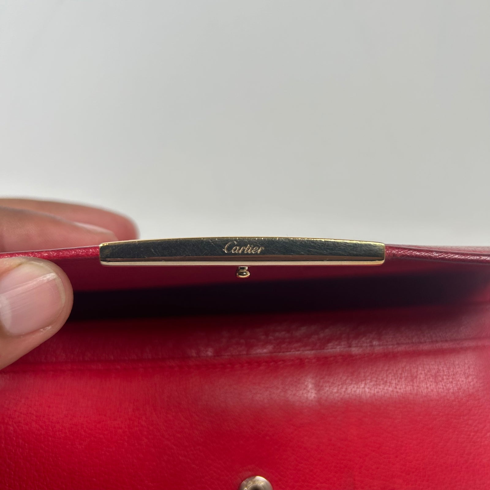 Cartier Red Leather Long Wallet
