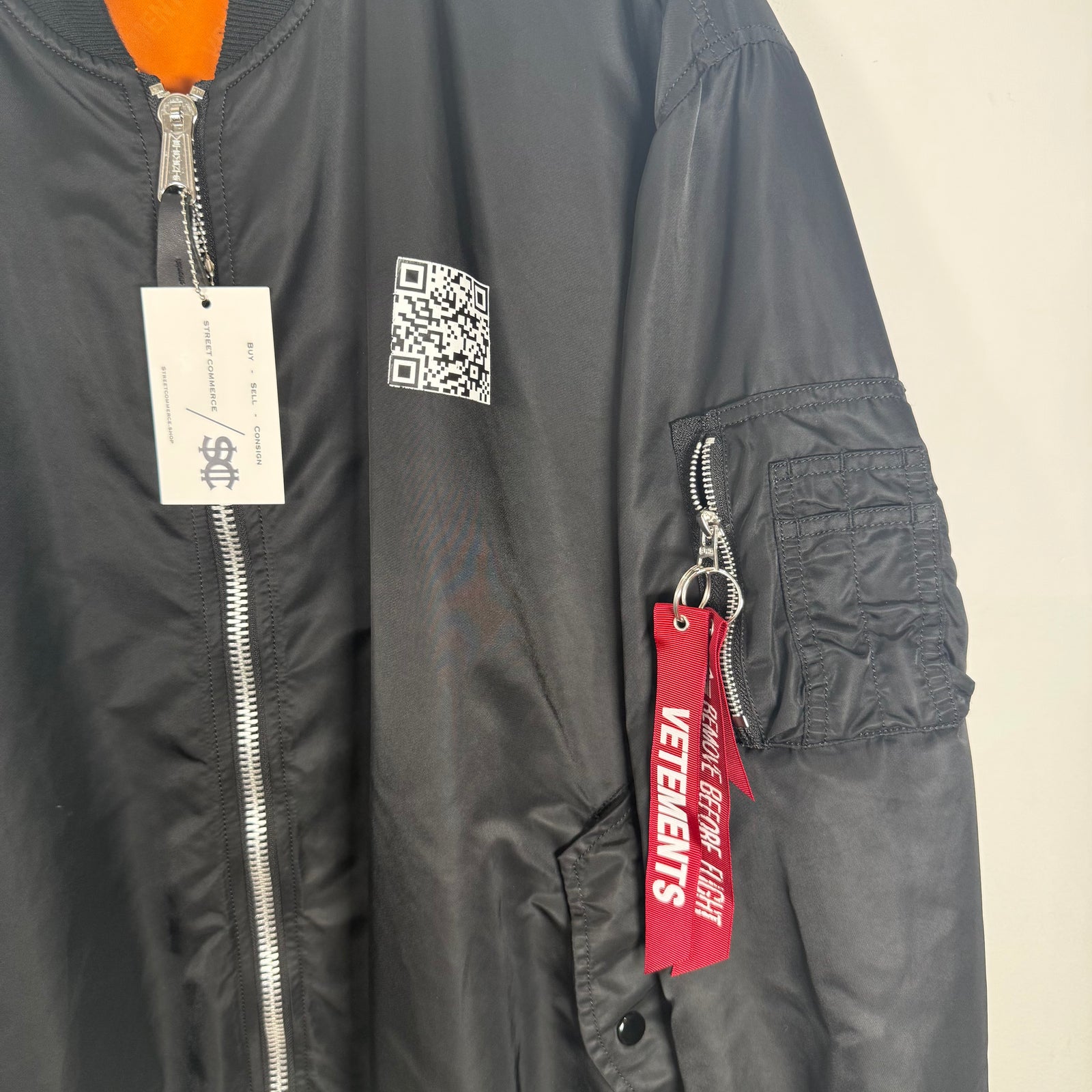Vetements Reversible QR Bomber Jacket Size L