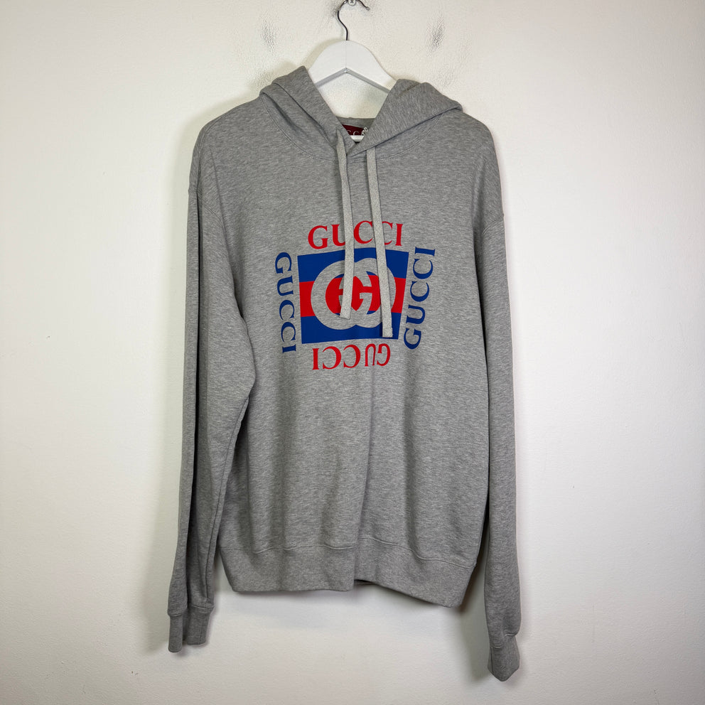 Gucci Grey/Blue Interlocking G Hoodie