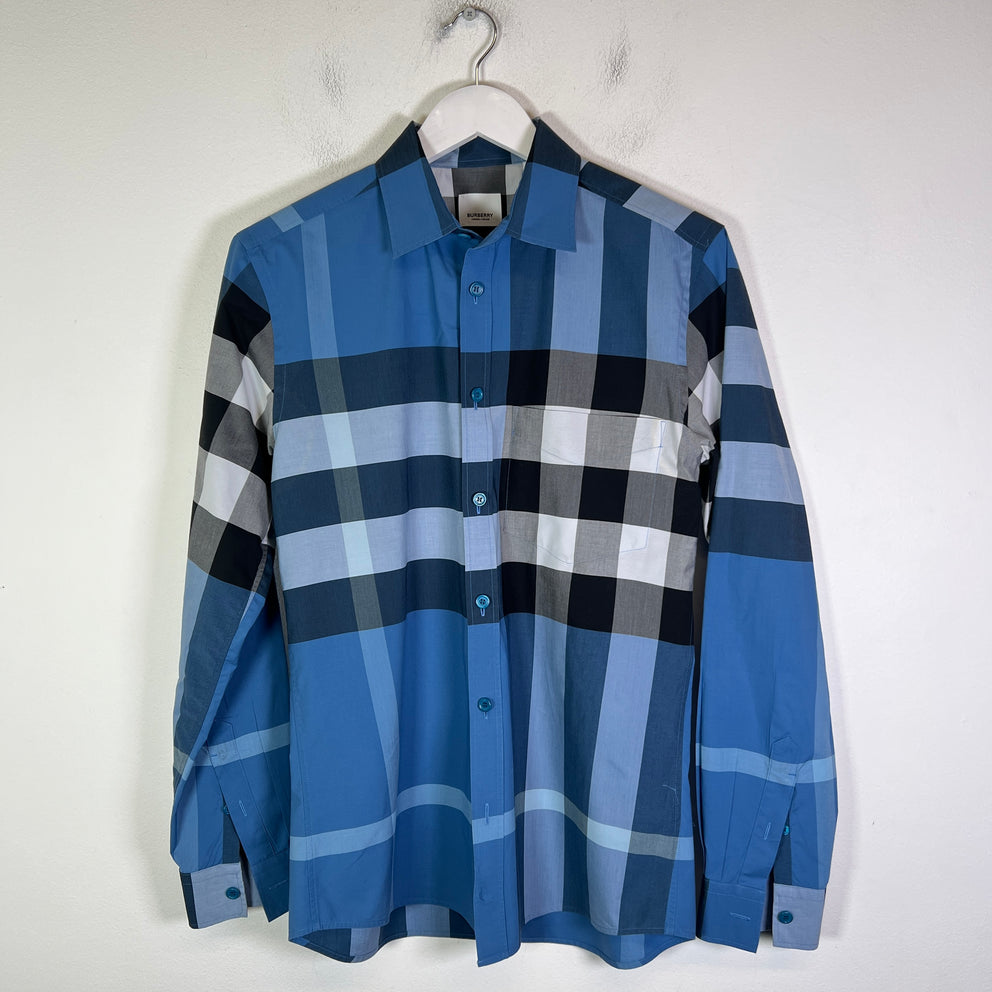 Burberry Blue Check Button-Up Shirt