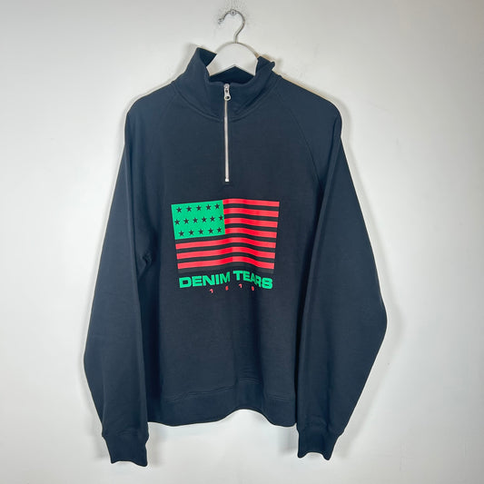 Denim Tears Flag Logo Quarter Zip Size L