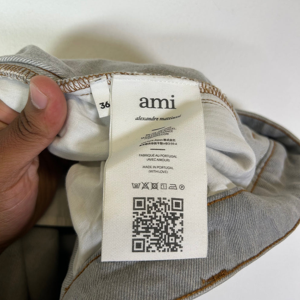 Ami Paris Grey Baggy Fit Jeans