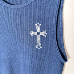 Chrome Hearts Navy T-Bar Tank-Top Size L