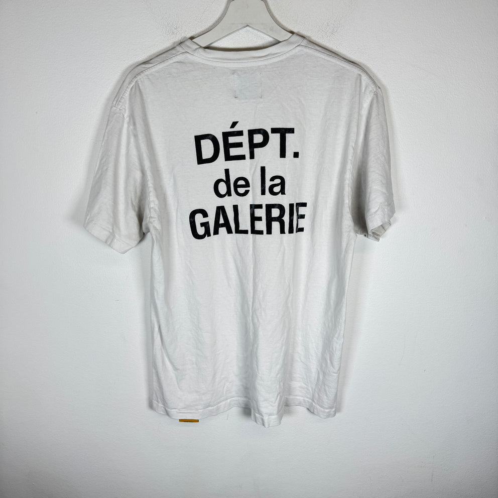 Gallery Dept White/Black French Logo T-Shirt Size M