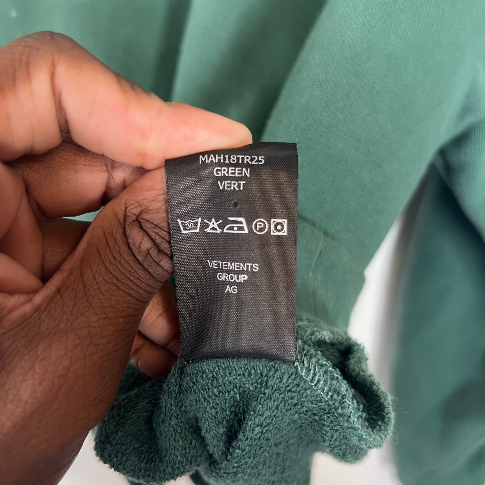 Vetements Green German Tourist Hoodie Size S