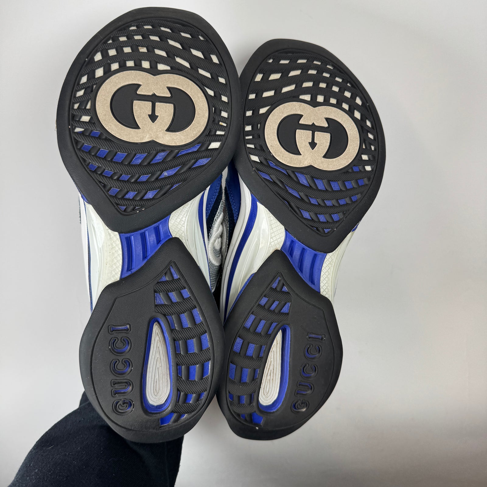 Gucci Blue Run Lace Up Sneaker Size GG 9.5