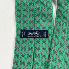 Hermes Green Chain Link Tie