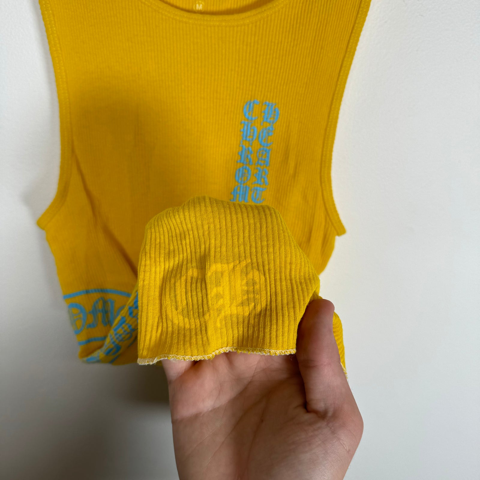 Chrome Hearts Yellow T-Bar Ribbed Tank Top