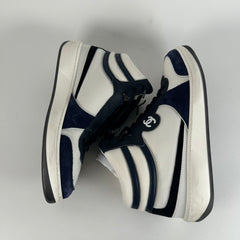 Chanel Navy 'Sport Ryder' CC Hightop Sneaker Size 8