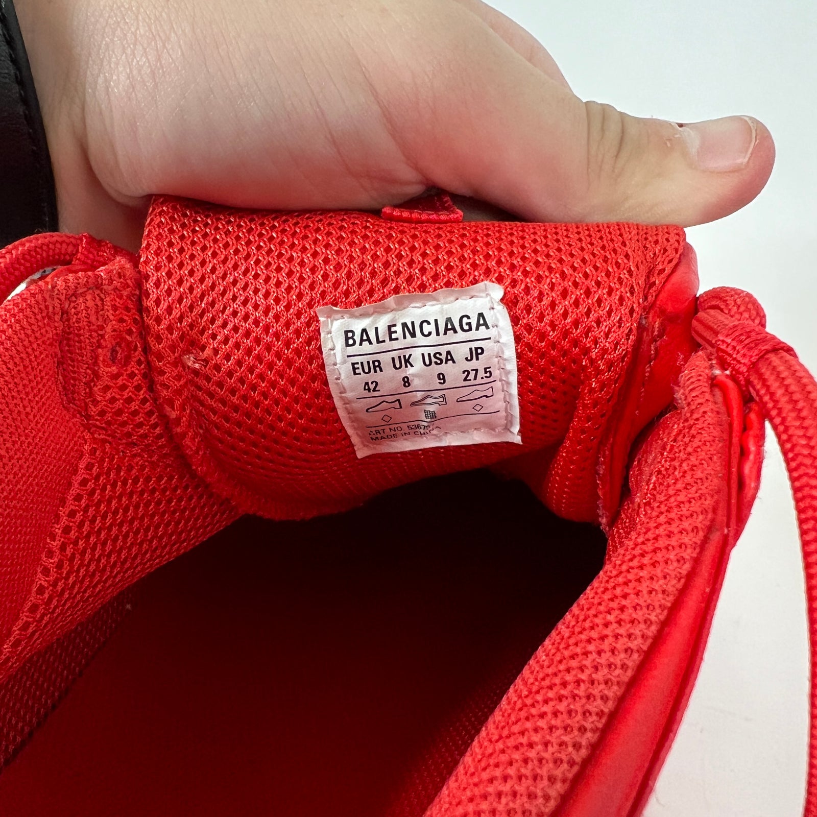 Balenciaga Triple S Red All Over Logo Size 42