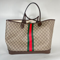 Gucci Large GG Supreme Ophidia Leather Tote W/ Wallet