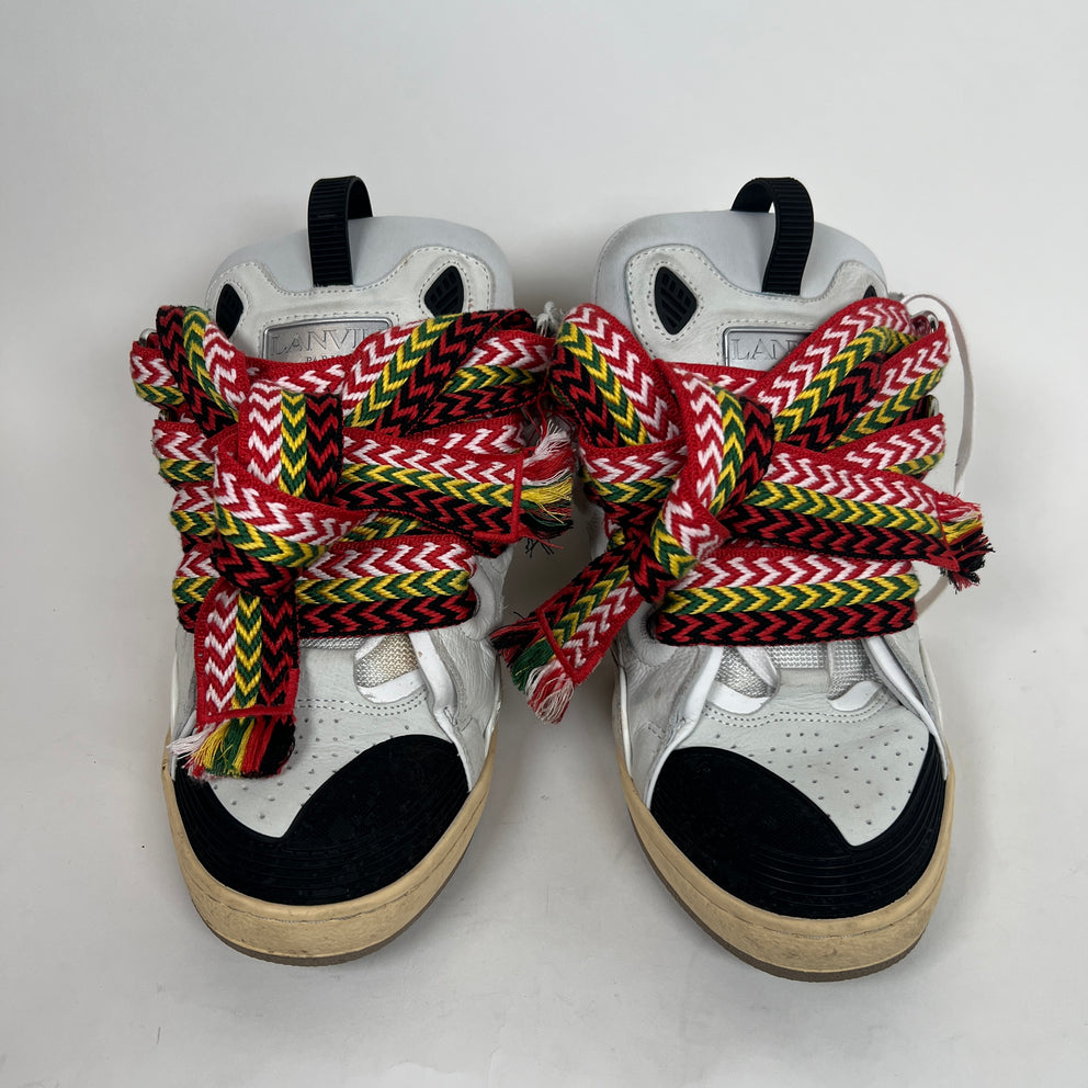 Lanvin White Leather Curb Sneaker Size 43