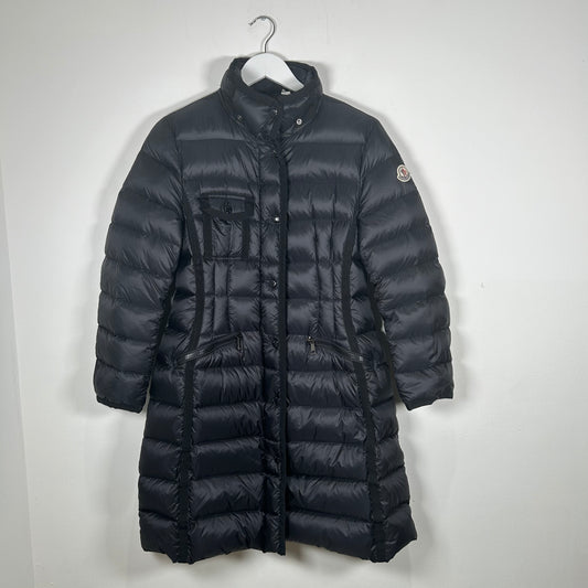 Moncler Hermine Giubbotto Black Long Down Jacket Size 2