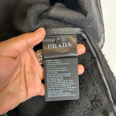 Prada Black Recycled Fleece Technical Jacket Size S