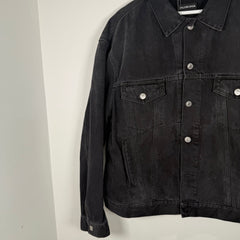 Balenciaga Spell Out Logo Black Jean Jacket Size XL